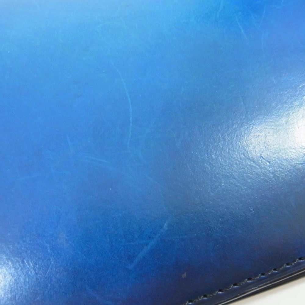 ユハク YVE110 Veratula カーフスキン レザー ロング ウォレット ブルー系【中古】