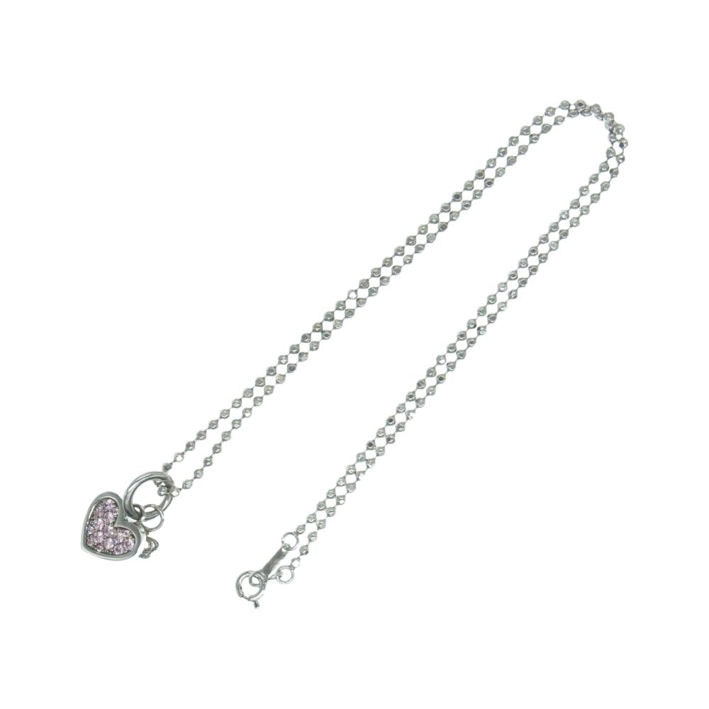 Justin Davis ジャスティンデイビス Princess Charming プリンス チャーミング ハート ラインストーン ネックレス シルバー系【中古】