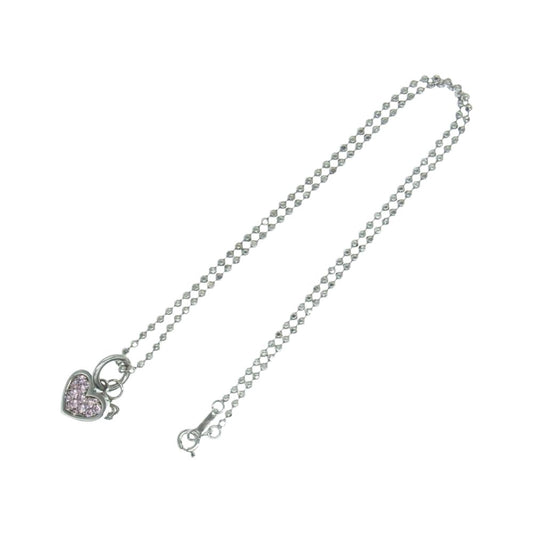 Justin Davis ジャスティンデイビス Princess Charming プリンス チャーミング ハート ラインストーン ネックレス シルバー系【中古】