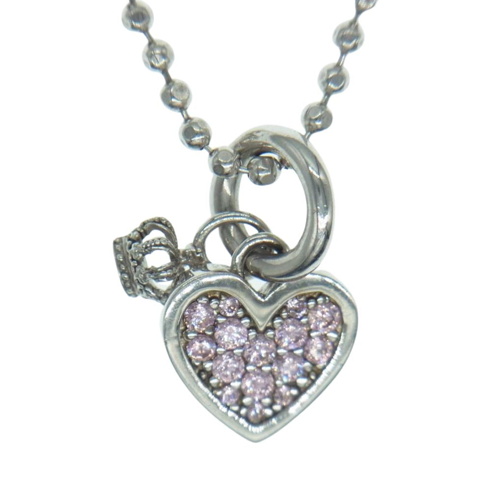 Justin Davis ジャスティンデイビス Princess Charming プリンス チャーミング ハート ラインストーン ネックレス シルバー系【中古】