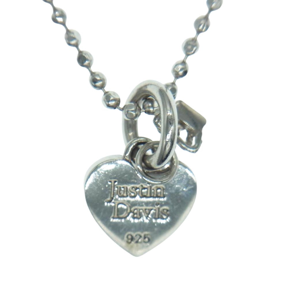 Justin Davis ジャスティンデイビス Princess Charming プリンス チャーミング ハート ラインストーン ネックレス シルバー系【中古】