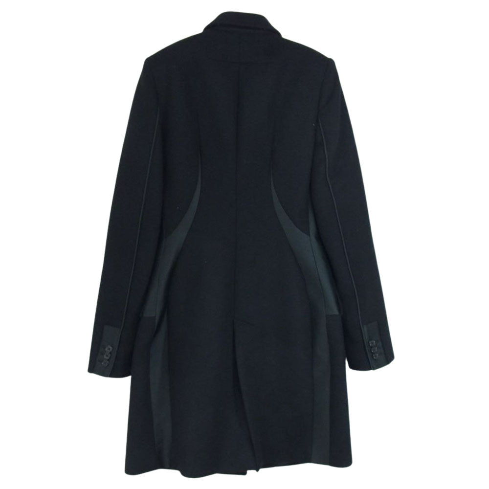 GIVENCHY ジバンシィ 12A 0108 110 ダブルブレスト パイピング カシミヤ混 ウール ロングコート ブラック系 38【中古】