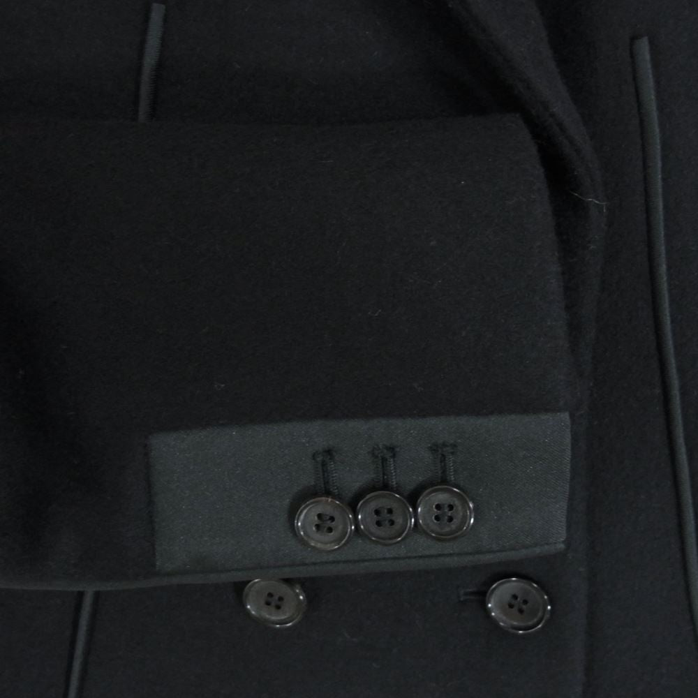 GIVENCHY ジバンシィ 12A 0108 110 ダブルブレスト パイピング カシミヤ混 ウール ロングコート ブラック系 38【中古】