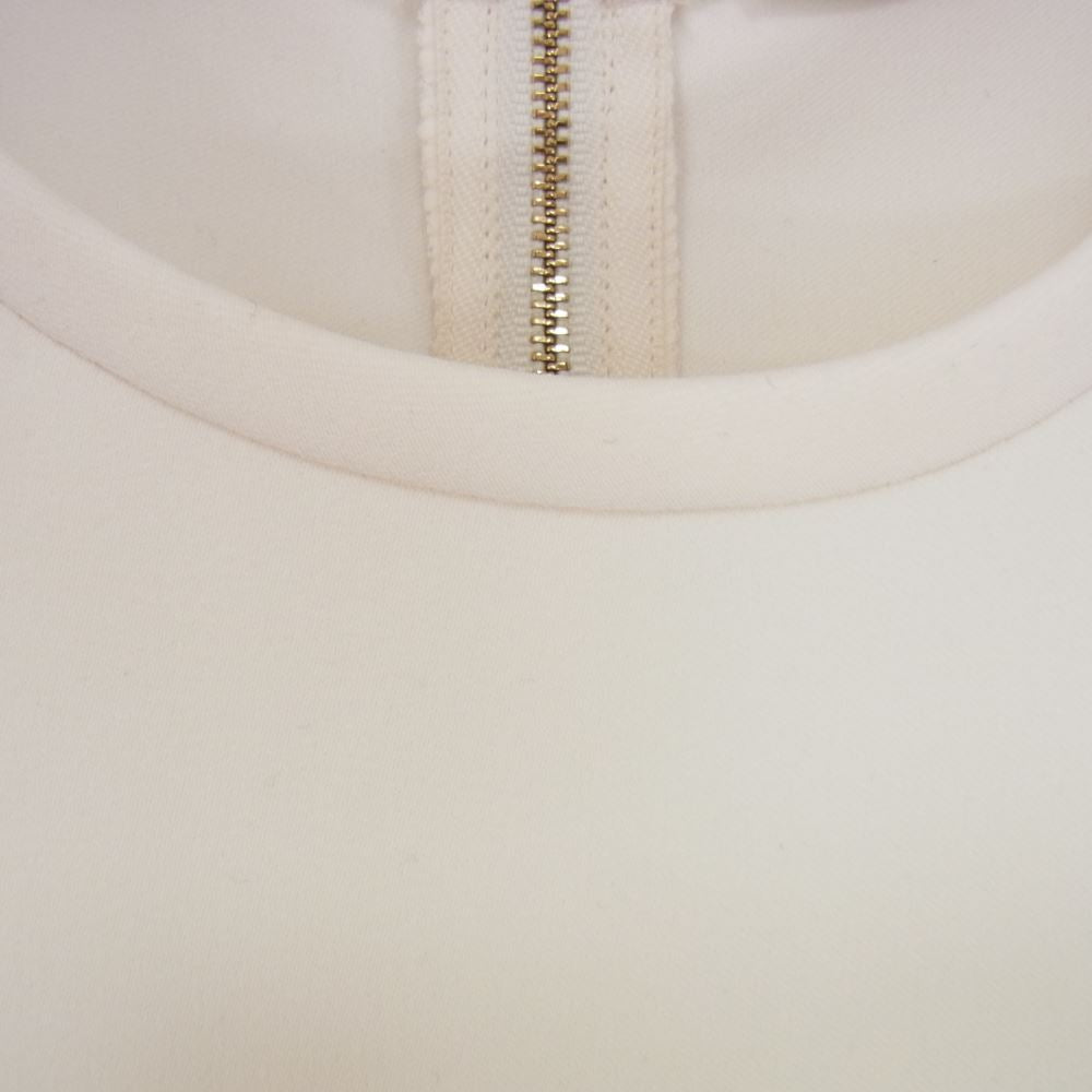 Deuxieme Classe ドゥーズィエムクラス 15-051-500-6010 MUSE ミューズ トリアセジョーゼットコンパクト バックジップ Tシャツ プルオーバー オフホワイト系 サイズ表記無【中古】