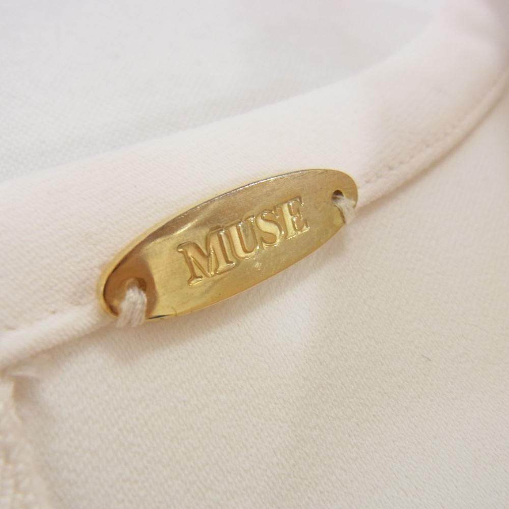 Deuxieme Classe ドゥーズィエムクラス 15-051-500-6010 MUSE ミューズ トリアセジョーゼットコンパクト バックジップ Tシャツ プルオーバー オフホワイト系 サイズ表記無【中古】