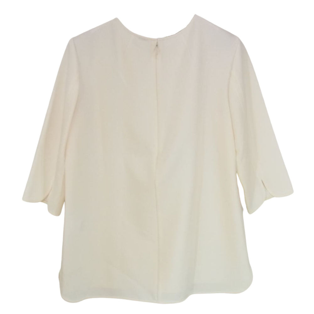 Deuxieme Classe ドゥーズィエムクラス 14-050-500-4050 MUSE ミューズ トリアセジョーゼットプルオーバー カットソー Tシャツ オフホワイト系 サイズ表記無【美品】【中古】