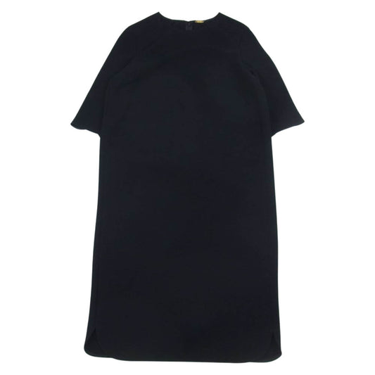 Deuxieme Classe ドゥーズィエムクラス 19-040-500-4010 MUSE ミューズ トリアセジョーゼット7分袖ワンピース ブラック系 36【中古】