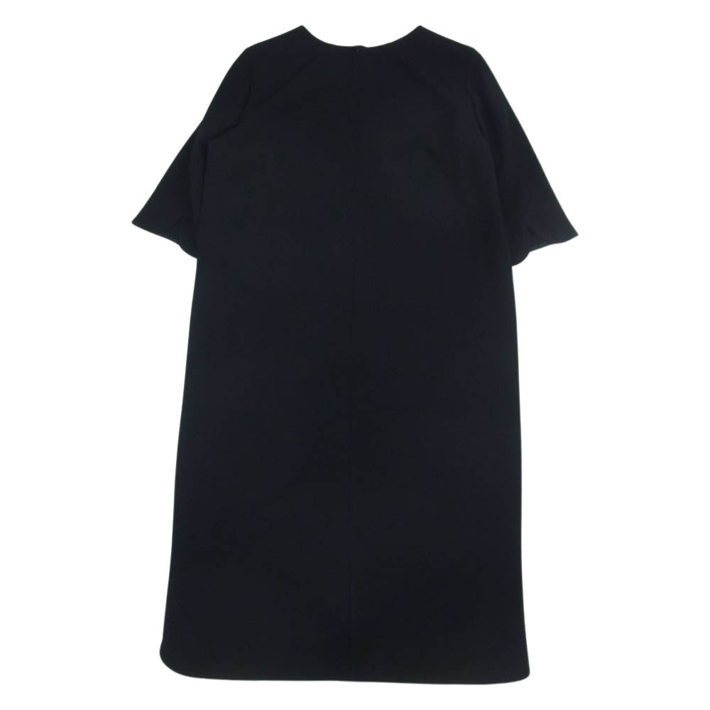 Deuxieme Classe ドゥーズィエムクラス 19-040-500-4010 MUSE ミューズ トリアセジョーゼット7分袖ワンピース ブラック系 36【中古】
