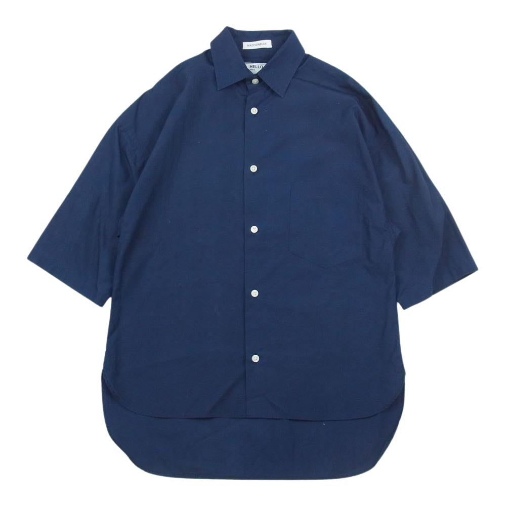 マディソンブルー MB167-5015 J・BRADLEY SHIRT Jブラッドリーシャツ ハーフスリーブ 半袖 ビッグ シャツ ネイビー系 XS【中古】