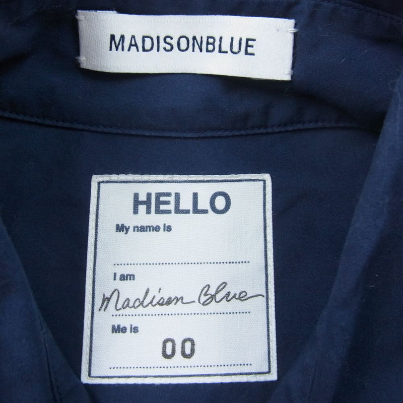 マディソンブルー MB167-5015 J・BRADLEY SHIRT Jブラッドリーシャツ ハーフスリーブ 半袖 ビッグ シャツ ネイビー系  XS【中古】