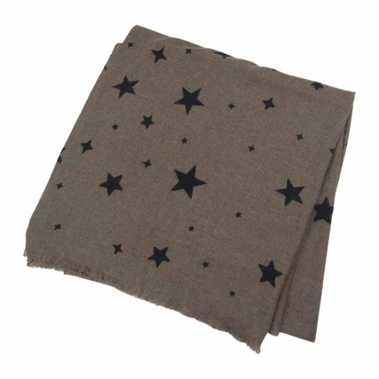 Deuxieme Classe ドゥーズィエムクラス DOUCE GLOIRE ドゥーズグロクール カシミヤ100％ カシミア スター ストール マフラー ブラウン系【美品】【中古】