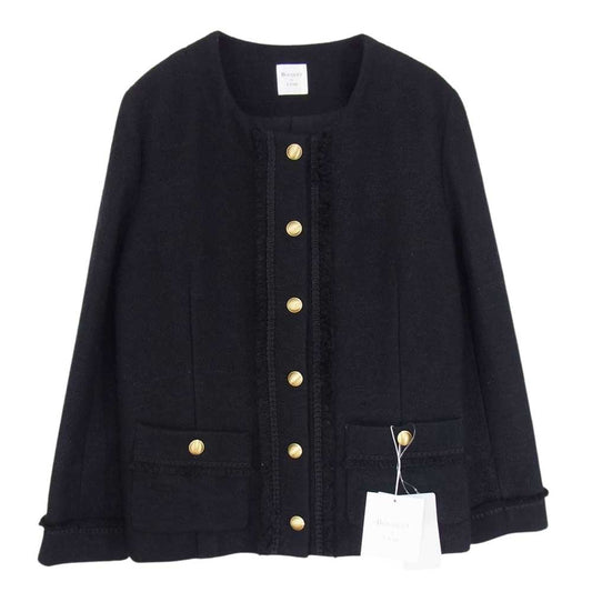 ブケドゥリンヌ 21AW BQ214-501 IENA イエナ別注 ツイード ツィード カーディガン ノーカラージャケット ブラック系 F【極上美品】【中古】