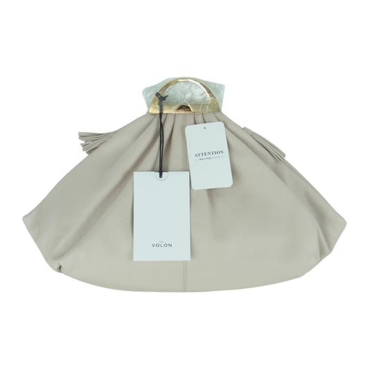 ザ ヴォロン 20-092-510-0029 B20 841 104 GABI CLUTCH BAG カウレザー フリンジ クラッチ セカンド ハンド バッグ ベージュ系【新古品】【未使用】【中古】
