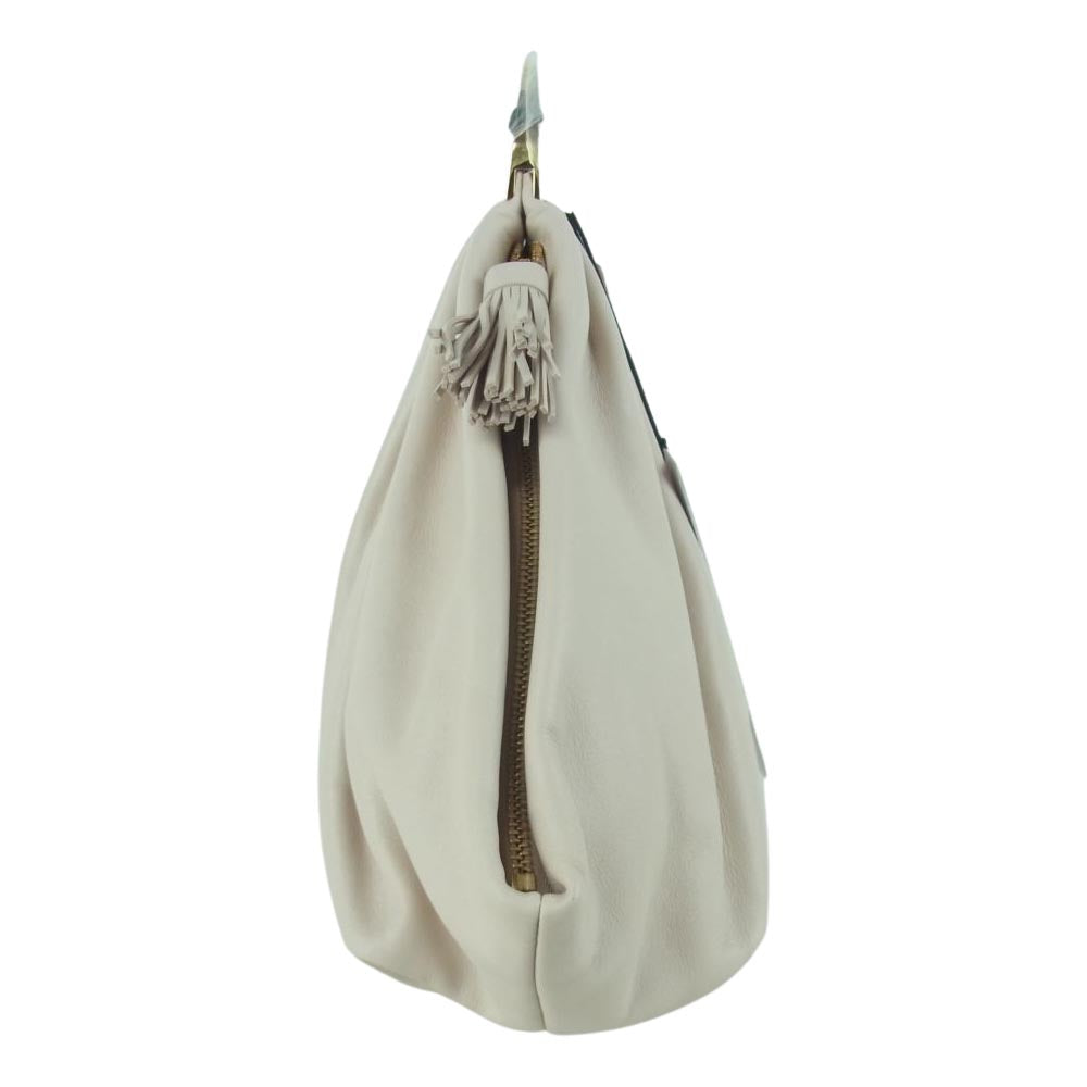 ザ ヴォロン 20-092-510-0029 B20 841 104 GABI CLUTCH BAG カウレザー フリンジ クラッチ セカンド ハンド バッグ ベージュ系【新古品】【未使用】【中古】