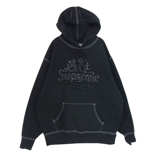 Supreme シュプリーム 23SS × Timberland Hooded Sweat shirt ティンバーランド プルオーバー フーディー スウェット パーカ ブラック系 M【中古】