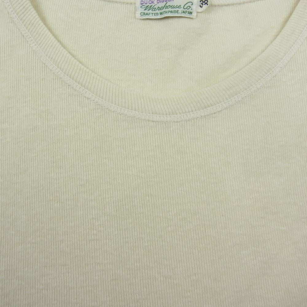 WAREHOUSE ウエアハウス ワッフル サーマル カットソー 長袖 Tシャツ オフホワイト系 38【中古】