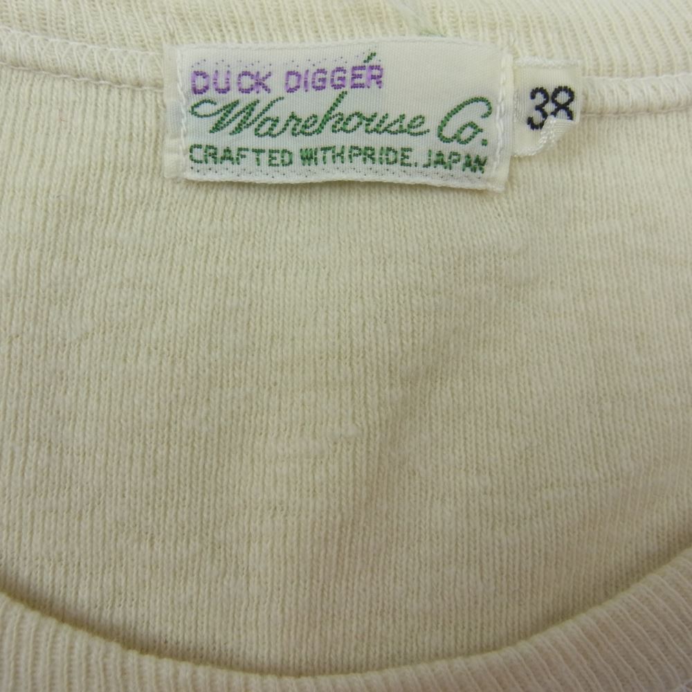 WAREHOUSE ウエアハウス ワッフル サーマル カットソー 長袖 Tシャツ オフホワイト系 38【中古】