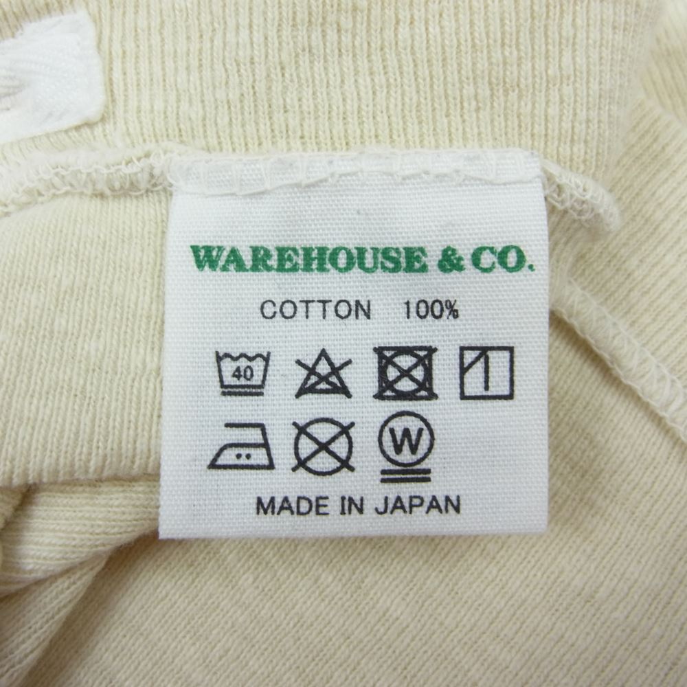 WAREHOUSE ウエアハウス ワッフル サーマル カットソー 長袖 Tシャツ オフホワイト系 38【中古】