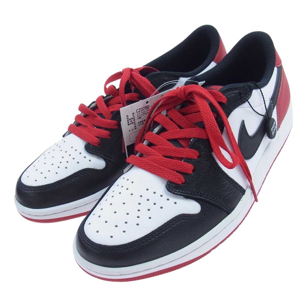 NIKE ナイキ CZ0790-106 1 RETRO LOW OG BLACK TOE レトロ ロー ブラック トゥ ローカット スニーカー ホワイト系 レッド系【新古品】【未使用】【中古】