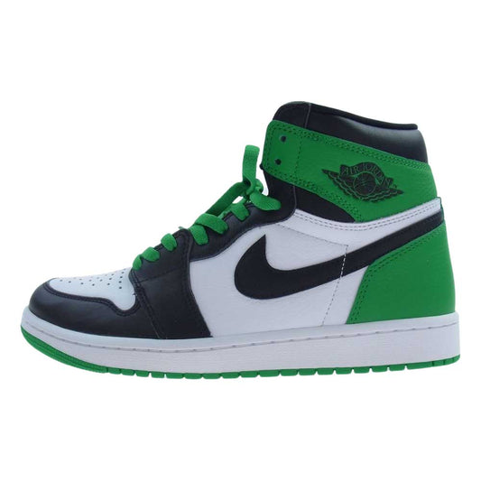 NIKE ナイキ DZ5485-031 1 RETRO HIGH OG Black and Lucky Green 1 レトロ ハイ ラッキーグリーン ハイカット スニーカー ホワイト系 グリーン系 27.5cm【新古品】【未使用】【中古】