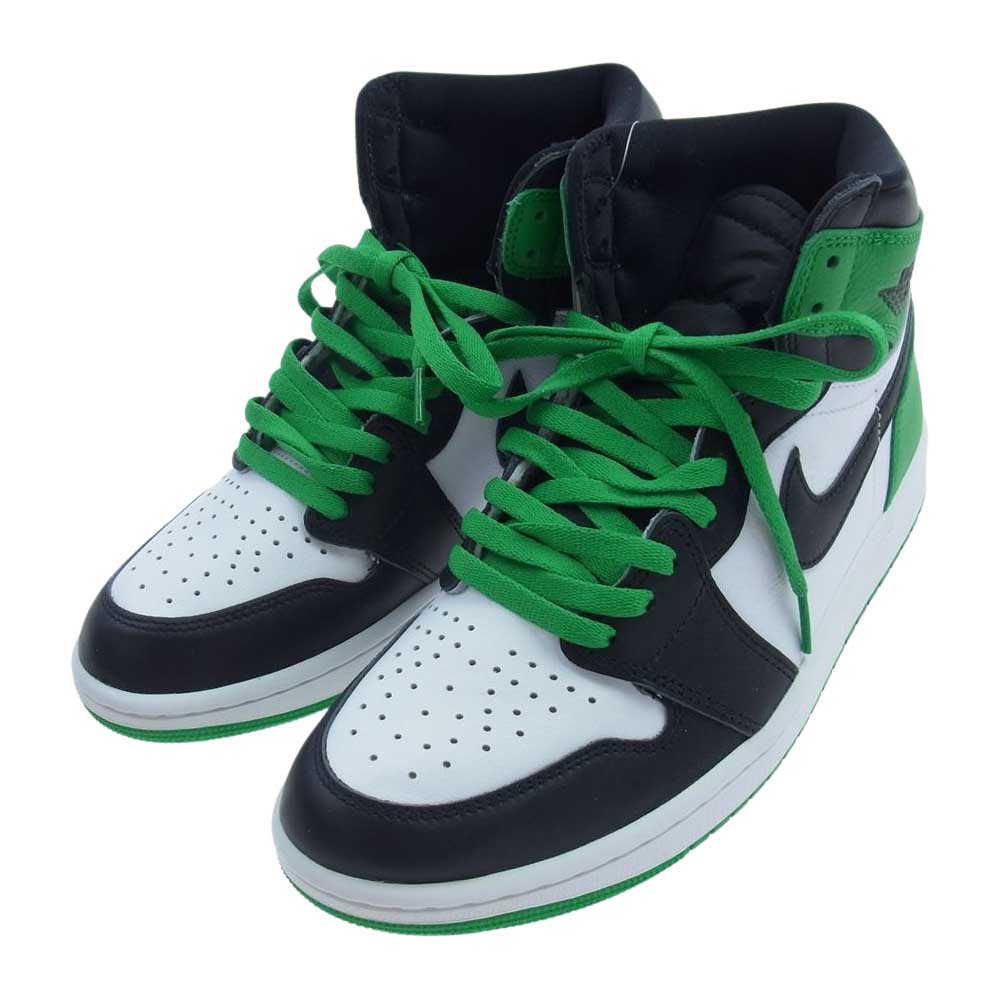 NIKE ナイキ DZ5485-031 1 RETRO HIGH OG Black and Lucky Green 1 レトロ ハイ ラッキーグリーン ハイカット スニーカー ホワイト系 グリーン系 27.5cm【新古品】【未使用】【中古】