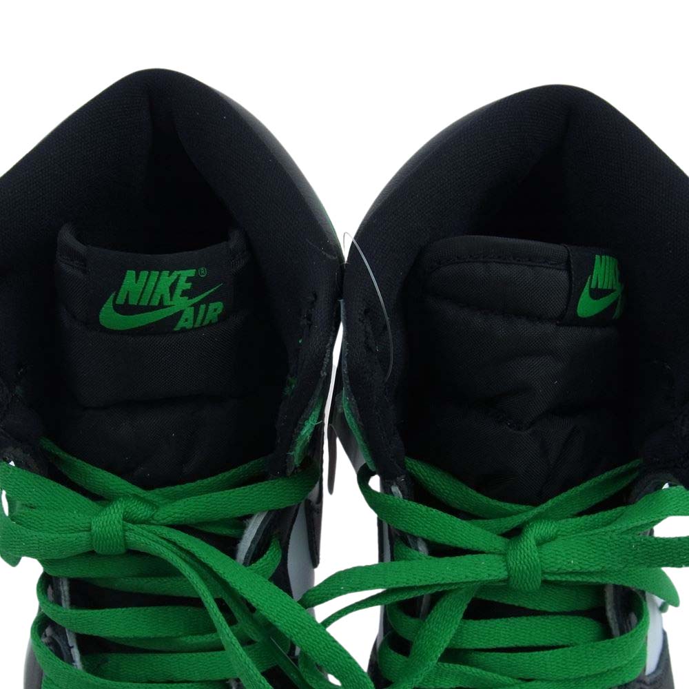 NIKE ナイキ DZ5485-031 1 RETRO HIGH OG Black and Lucky Green 1 レトロ ハイ ラッキーグリーン ハイカット スニーカー ホワイト系 グリーン系 27.5cm【新古品】【未使用】【中古】
