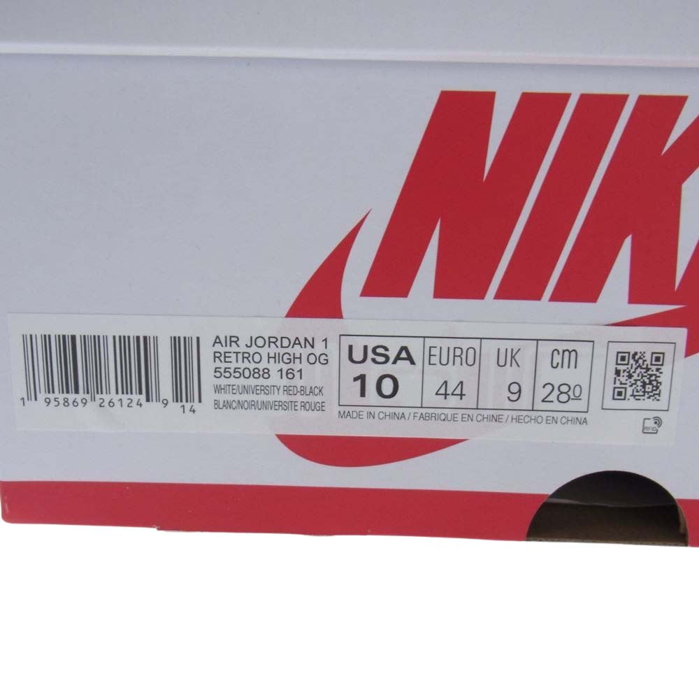 NIKE AIR JORDAN ナイキ ジョーダン 555088-161 1 AJ1 High OG Heritage エアジョーダン ハイ ヘリテージ スニーカー レッド系 ホワイト系 28cm【新古品】【未使用】【中古】