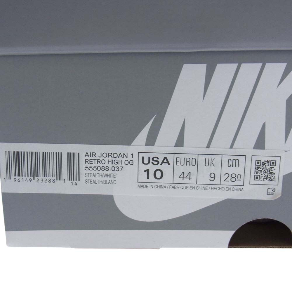 NIKE AIR JORDAN ナイキ ジョーダン 555088-037 1 AJ1 High OG Stealth ハイ OG ステルス ハイカット スニーカー ホワイト系 グレー系 28cm【新古品】【未使用】【中古】