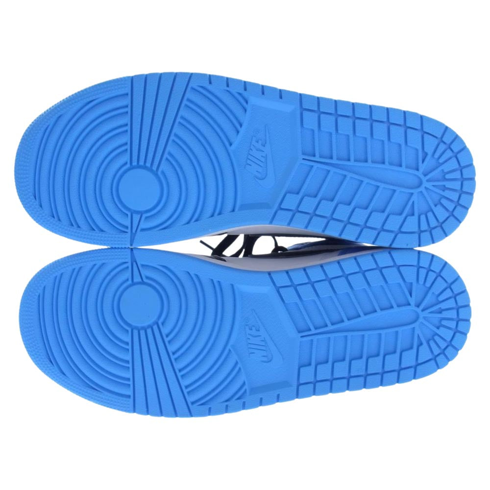 NIKE AIR JORDAN ナイキ ジョーダン DZ5485-400 1 AJ1 Retro High OG University Blue UNC Toe レトロ ハイ ユニバーシティブルー UNC トゥ ハイカット スニーカー ブルー系 ホワイト系 27.5cm【新古品】【未使用】【中古】