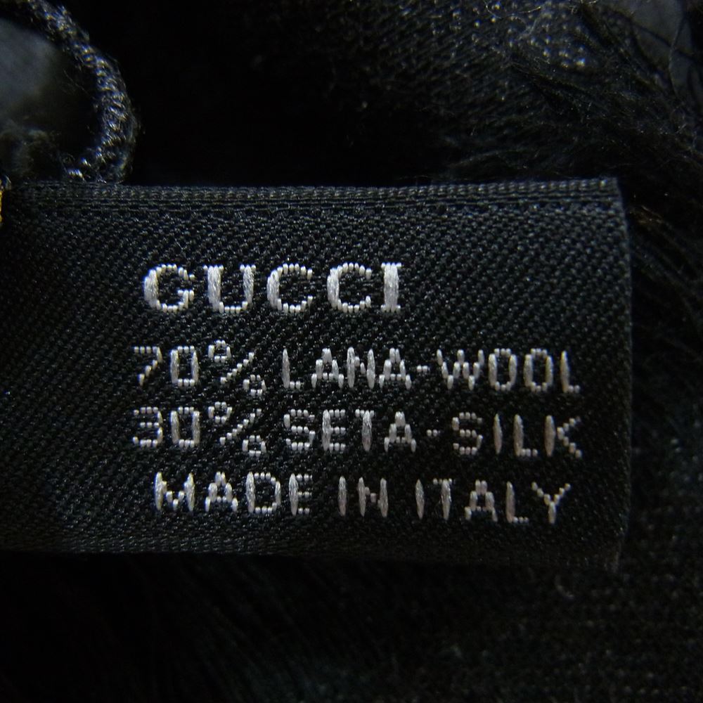 GUCCI グッチ GG ウール シルク混 ストール ブラック系 グレー系【中古】
