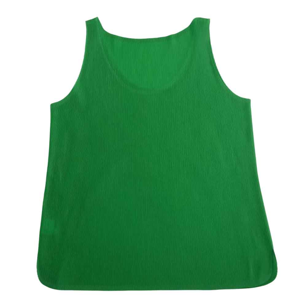 PLEATS PLEASE プリーツプリーズ イッセイミヤケ PP81FK381 プリーツ加工 細プリーツ ノースリーブ カットソー  グリーン系 03【中古】