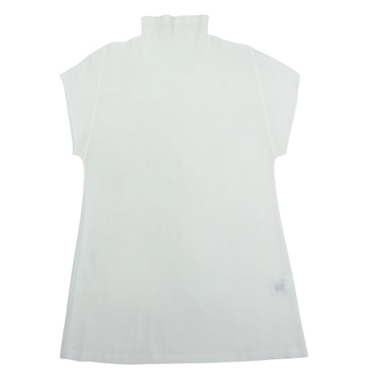 PLEATS PLEASE プリーツプリーズ イッセイミヤケ PP02FK105 プリーツ加工 細プリーツ ボトルネック フレンチスリーブ 半袖 ホワイト系 03【中古】