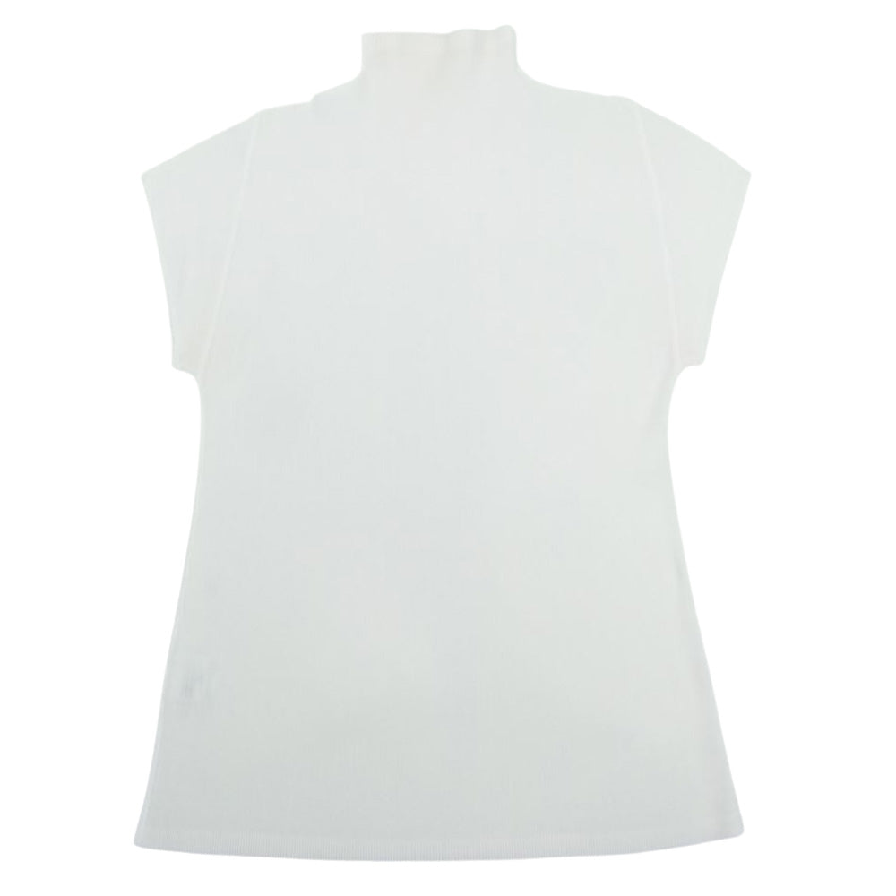 PLEATS PLEASE プリーツプリーズ イッセイミヤケ PP02FK105 プリーツ加工 細プリーツ ボトルネック フレンチスリーブ 半袖 ホワイト系 03【中古】