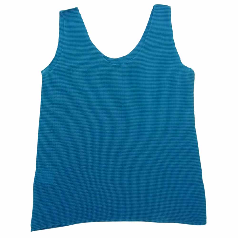 ISSEY MIYAKE イッセイミヤケ MI21FR226 me ミー プリーツ加工 ボックスプリーツ タンクトップ ブルー系【中古】