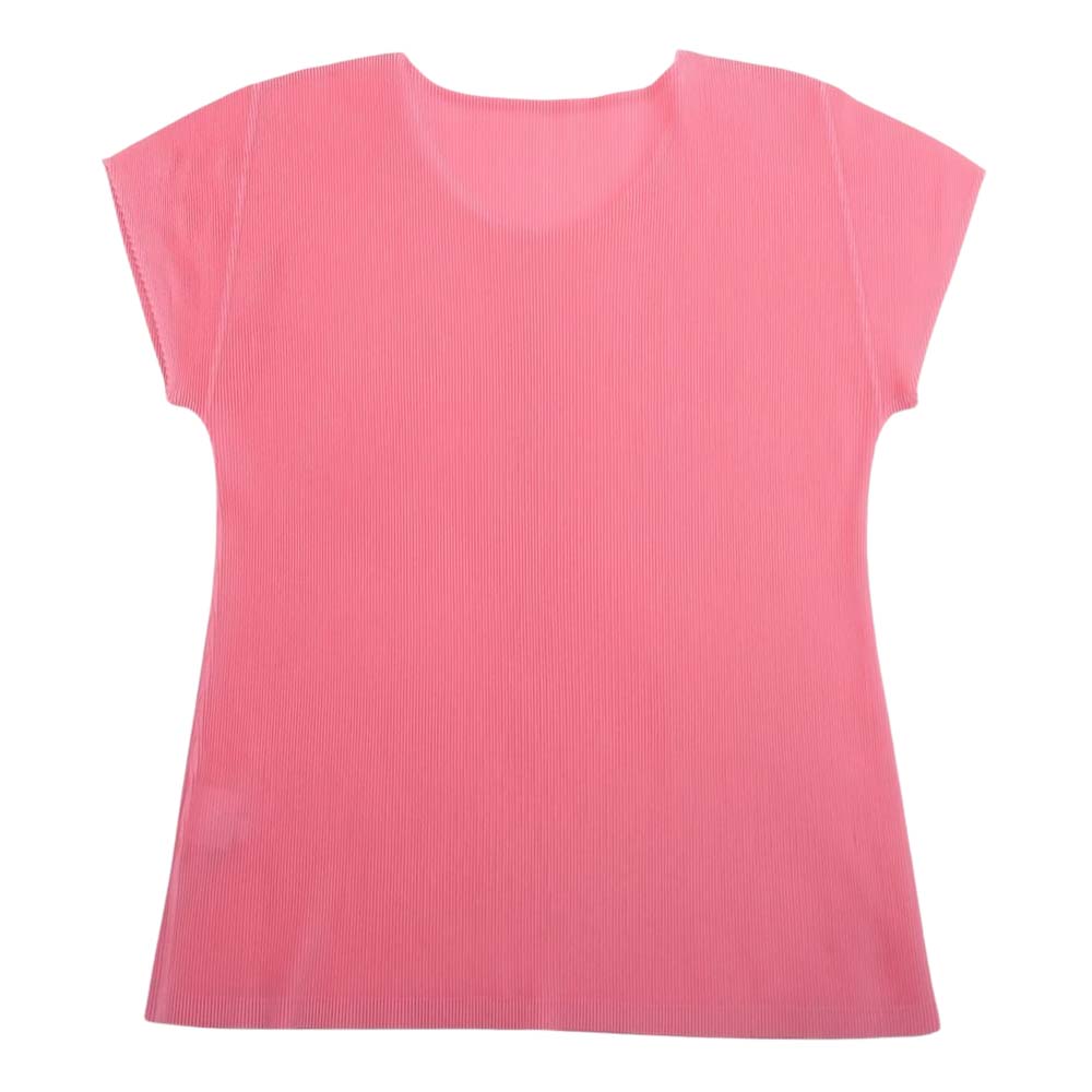 PLEATS PLEASE プリーツプリーズ イッセイミヤケ プリーツ加工 細プリーツ カットソー 半袖 ピンク系【中古】