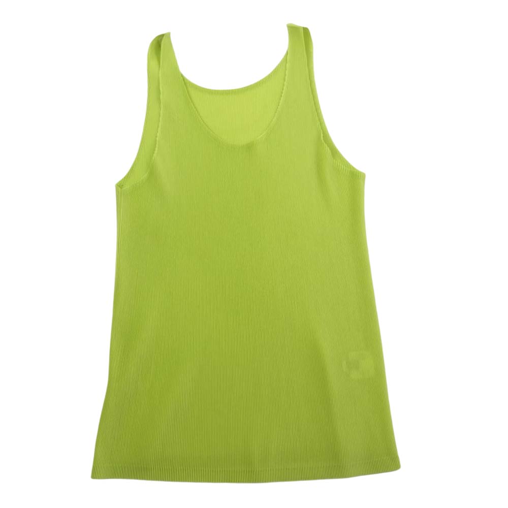 PLEATS PLEASE プリーツプリーズ イッセイミヤケ プリーツ加工 細プリーツ ノースリーブ カットソー ネオンイエロー イエロー系【中古】