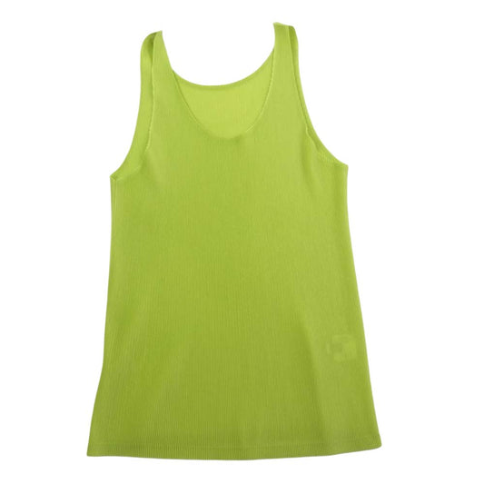 PLEATS PLEASE プリーツプリーズ イッセイミヤケ プリーツ加工 細プリーツ ノースリーブ カットソー ネオンイエロー イエロー系【中古】