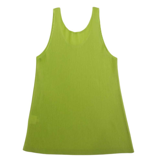 PLEATS PLEASE プリーツプリーズ イッセイミヤケ プリーツ加工 細プリーツ ノースリーブ カットソー ネオンイエロー イエロー系【中古】