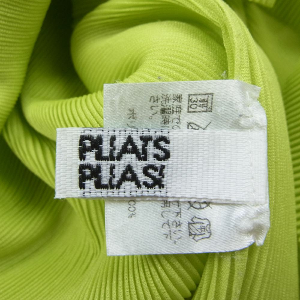 PLEATS PLEASE プリーツプリーズ イッセイミヤケ プリーツ加工 細プリーツ ノースリーブ カットソー ネオンイエロー イエロー系【中古】