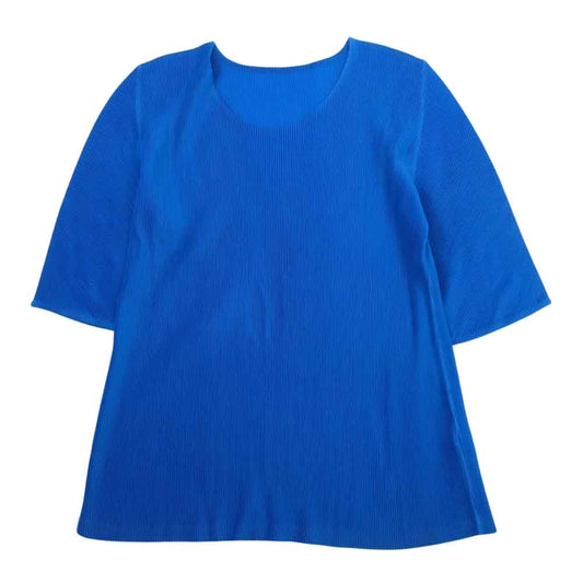 PLEATS PLEASE プリーツプリーズ イッセイミヤケ PP73FK333 プリーツ加工 細プリーツ 七分袖 カットソー  ブルー系 03【中古】