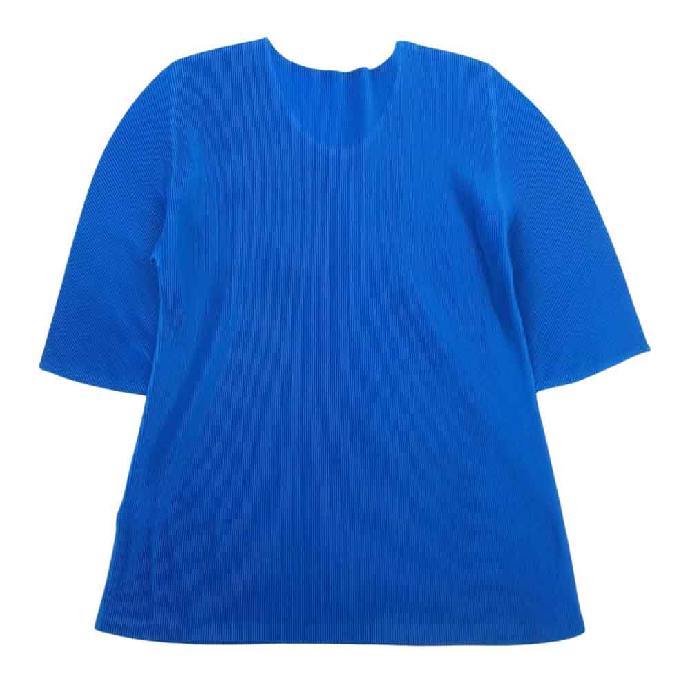 PLEATS PLEASE プリーツプリーズ イッセイミヤケ PP73FK333 プリーツ加工 細プリーツ 七分袖 カットソー  ブルー系 03【中古】