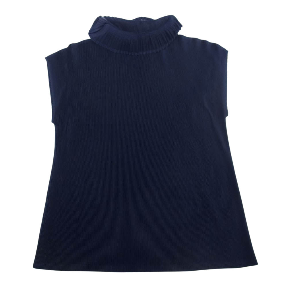 PLEATS PLEASE プリーツプリーズ イッセイミヤケ PP01FK343 プリーツ加工 細プリーツ ボトルネック カットソー ネイビー系 03【中古】