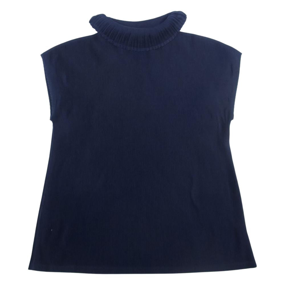 PLEATS PLEASE プリーツプリーズ イッセイミヤケ PP01FK343 プリーツ加工 細プリーツ ボトルネック カットソー ネイビー系 03【中古】