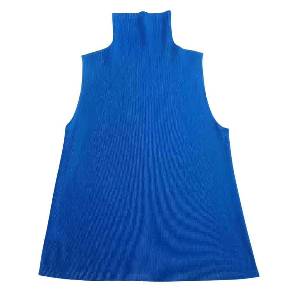 PLEATS PLEASE プリーツプリーズ イッセイミヤケ PP63FK341 プリーツ加工 細プリーツ ハイネック ノースリーブ カットソー ブルー ブルー系 03【中古】