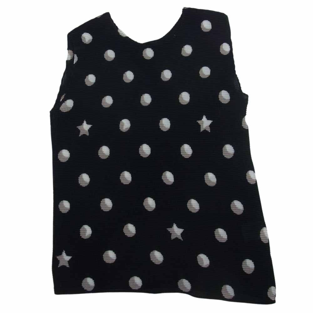 ISSEY MIYAKE イッセイミヤケ MI11ER352 me ミー ボックスプリーツ加工 ドット スター ノースリーブ カットソー ブラック系【中古】