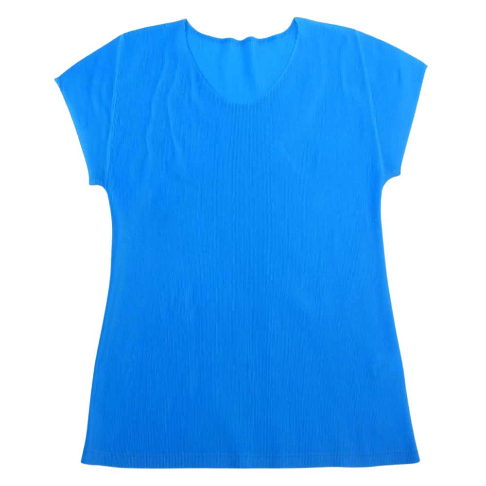 PLEATS PLEASE プリーツプリーズ イッセイミヤケ プリーツ加工 細プリーツ カットソー 半袖 ブルー系【中古】