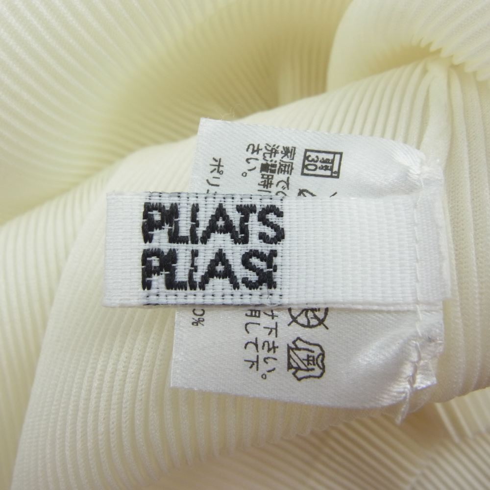 PLEATS PLEASE プリーツプリーズ イッセイミヤケ PP51FK372 プリーツ加工 細プリーツ カットソー 半袖  オフホワイト系 3【中古】