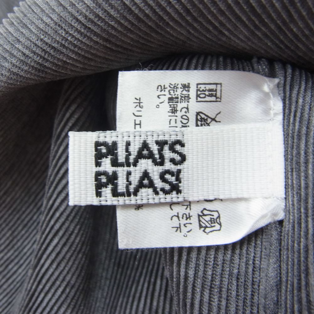 PLEATS PLEASE プリーツプリーズ イッセイミヤケ PP02FK113 プリーツ加工 細プリーツ ボトルネック カットソー 五分袖  グレー系 03【美品】【中古】