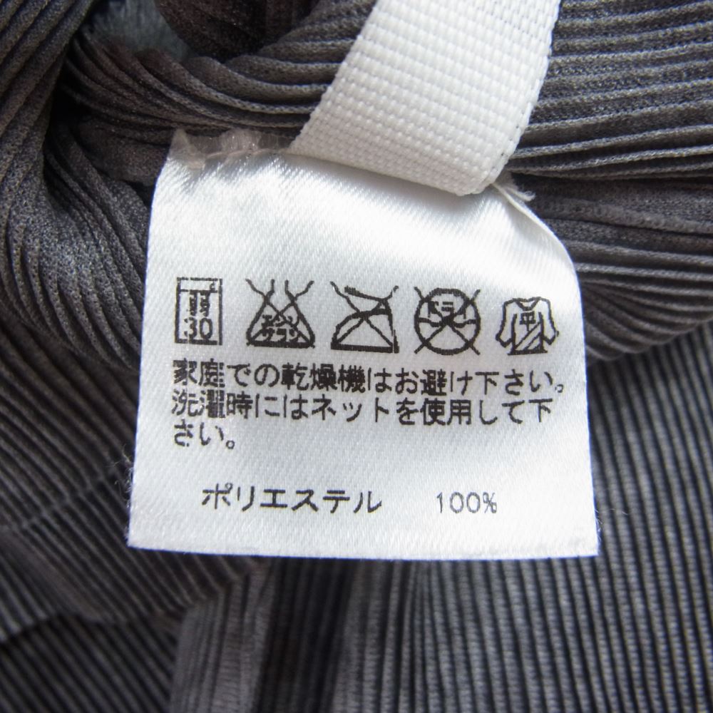 PLEATS PLEASE プリーツプリーズ イッセイミヤケ PP02FK113 プリーツ加工 細プリーツ ボトルネック カットソー 五分袖  グレー系 03【美品】【中古】