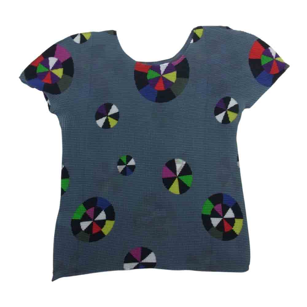 ISSEY MIYAKE イッセイミヤケ MI21FK356 me ミー ボックスプリーツ加工 総柄 カットソー グレー系【中古】